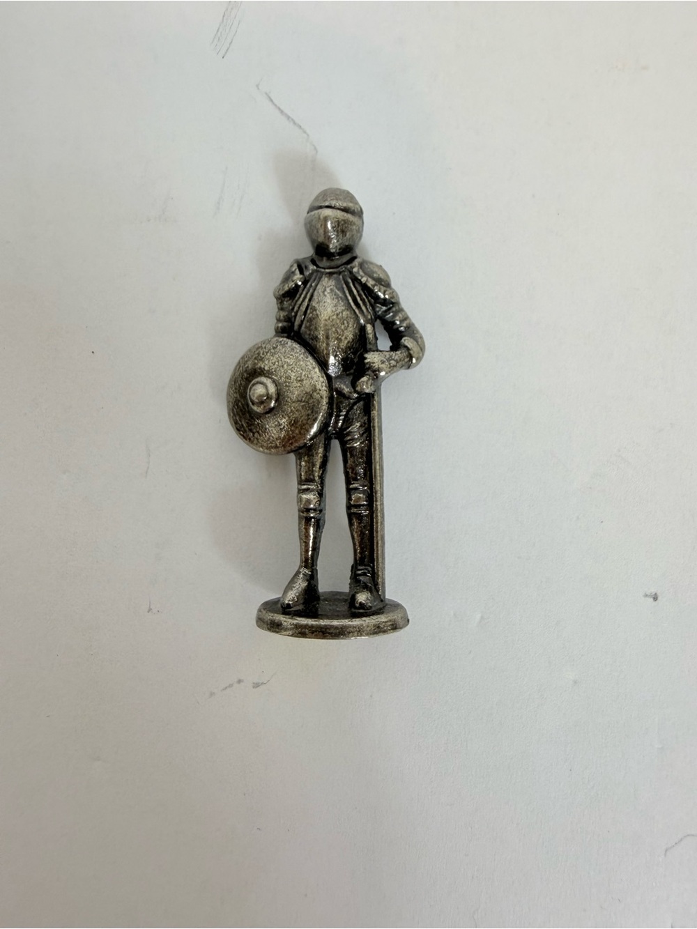 Vintage Pewter Knight With Armor Medieval Figurine Miniature